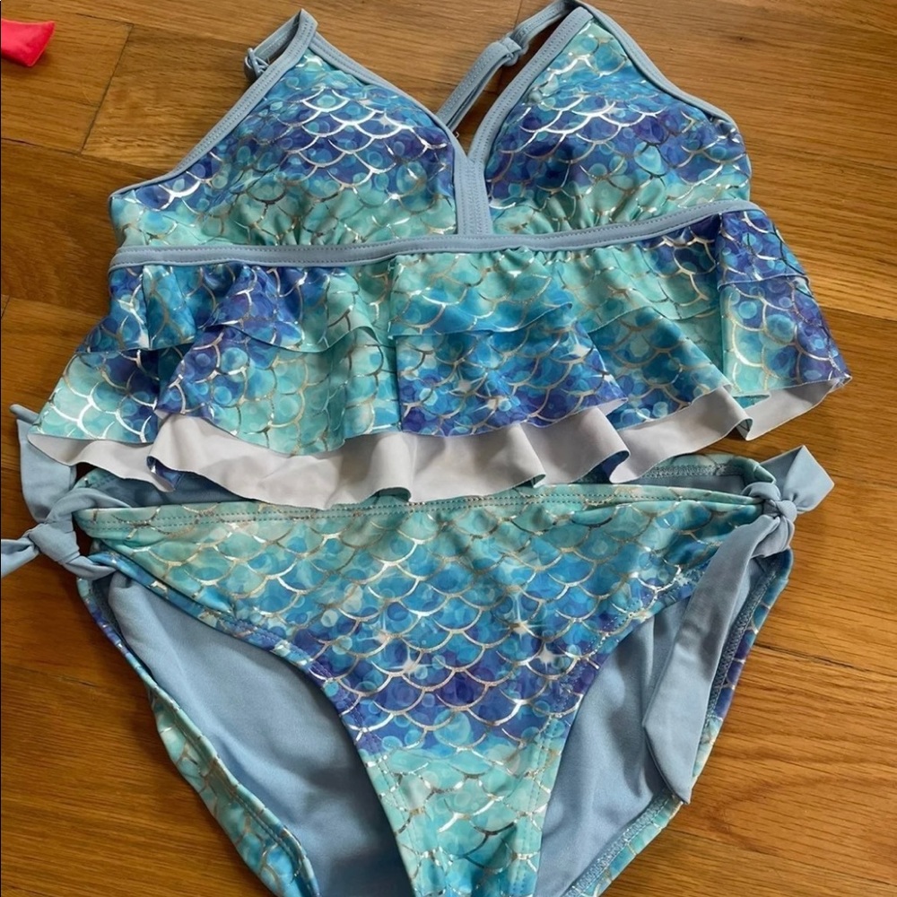 Justice Mermaid Flounce Bathing Suit